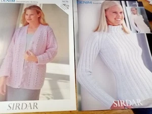 2SIRDAR LADIES JUMPER & CARDIGAN KNITTING PATTERN LEAFLETS 5995-5676 - Picture 1 of 5