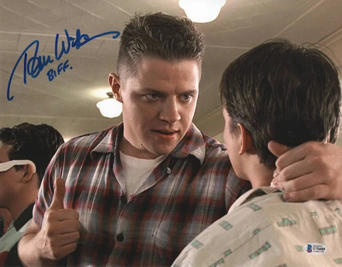 TOM WILSON BACK TO THE FUTURE SIGNED 11X14 AUTOGRAPH BECKETT BAS COA 28 BIFF Cover