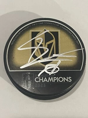 Mark Stone Signed 2023 Vegas Golden Knights Stanley Cup Puck Beckett BAS COA a - Image 1 of 2