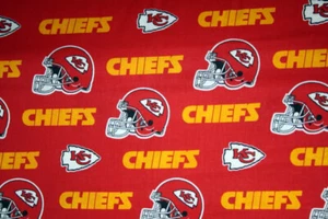60 pulgadas de ancho Kansas City Chiefs NFL - 1/2 YARDA 18X60 TELA 100 % ALGODÓN - Imagen 1 de 3