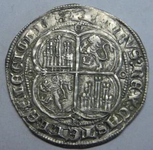 PEDRO I BURGOS 1 REAL 1350-1368 MEDIEVAL BONITA PIEZA ESPAÑA PLATA - Imagen 1 de 6