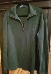 Ralph Lauren Polo Men's Green 1/4 Zip Pullover(Medium) - Picture 1 of 5