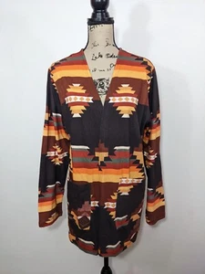 NWT Avani del Amour Womens Open Front Cardigan with Pockets Aztec Print Size L - Picture 1 of 11