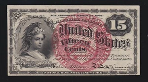 US 15c Fractional Currency Note 4th Issue FR 1267 Ch CU (027) - Picture 1 of 2