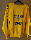Vintage Class of 1940 Majorette Philo Alumni Band Yellow Sweatshirt Large