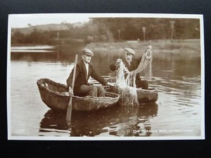 Wales Carmarthen THE CORACLE FISHER MEN c1950s RP Postcard - Picture 1 of 2