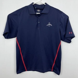 Under Armour Heat Gear Poloshirt Colorblock Herren Größe Medium marineblau rot gebraucht, in einwandfreiem Zustand - Bild 1 von 8