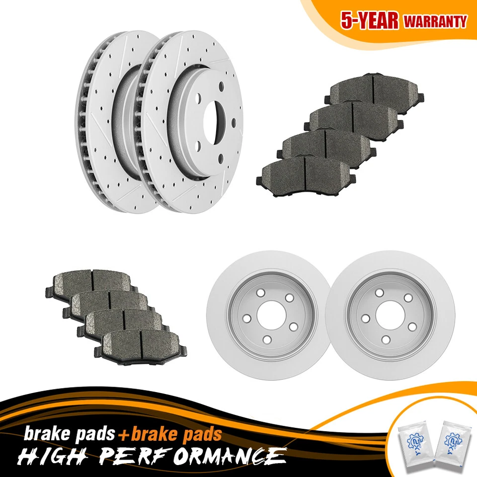 Front Rear Brake Disc Rotors & Ceramic Pads Set for 2007 - 2018 Jeep Wrangler - Image 1 of 4