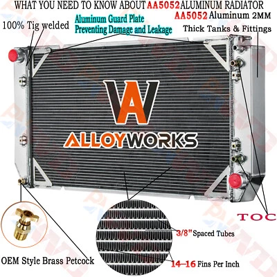 4ROW RADIATOR FOR 1994-2002 CHEVY C/K C1500 C2500 K3500 GMC C1500 Sierra 6.5L V8 - Image 1 of 4