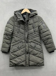 Diesel Girls 10 Olive Green Hooded Puffer Jacket Quilted Coat Pockets - Picture 1 of 11