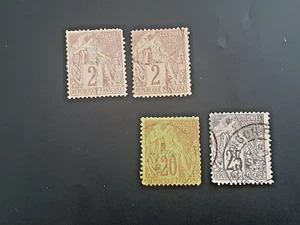 FRANCE 1881 "Colonies" N°47-52-54 avec coin bas gauche arrondi Yvert 2023 Obl - Picture 1 of 1