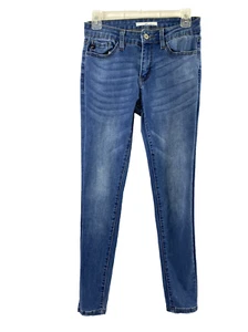 Kancan Estilo Jeans Junior Size 5 Blue Distress Medium Wash Denim Skinny Stretch - Picture 1 of 12