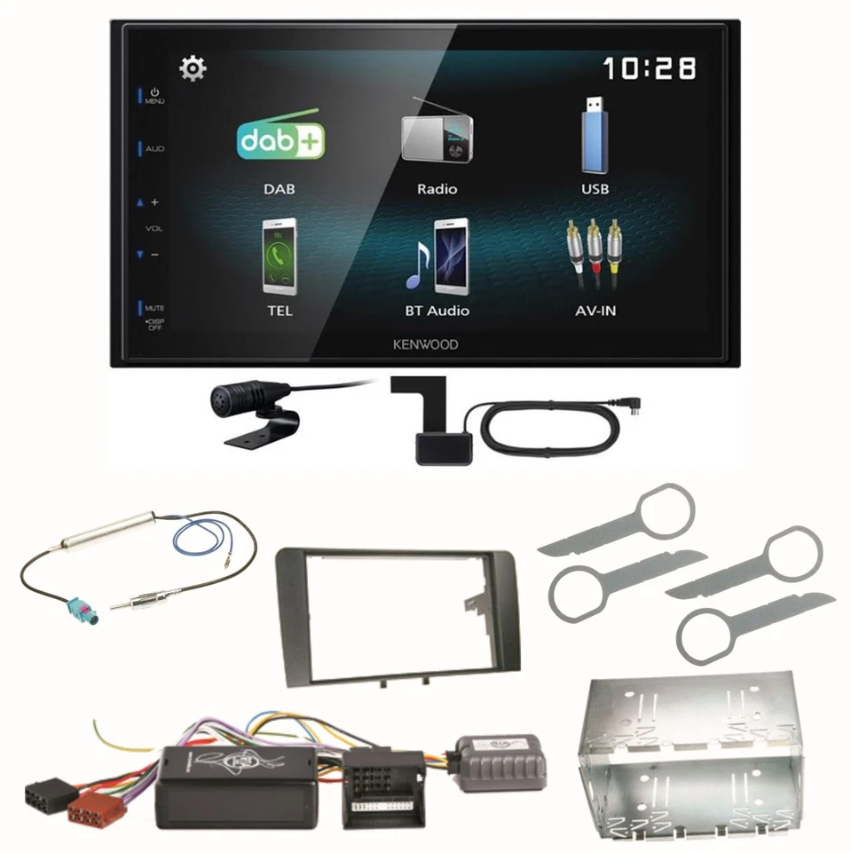 Kenwood DMX-125DAB Digitalradio Bluetooth USB iPod Einbauset für Audi A3 8P 8PA - Bild 1 von 1