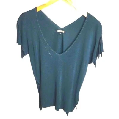 ROZAE NICHOLS женщин скульптурный синий кожаный ремень Топ авангард минималист S - Изображение 1 из 4