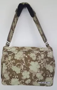 Ju Ju Be Better Be Diaper Bag Changing Pad Crossbody Strap Lime Green Flowes - Picture 1 of 12