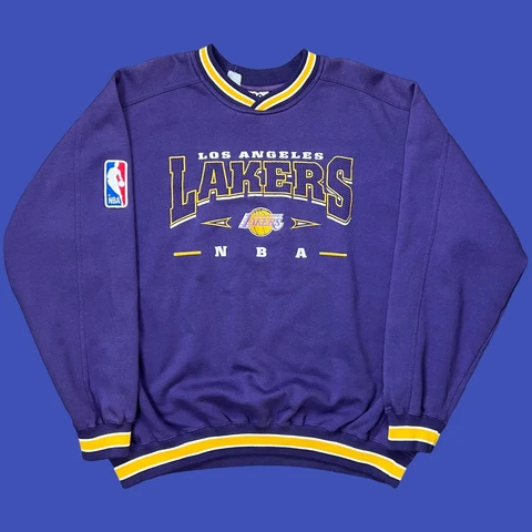 Vintage 90s Los Angeles Lakers NBA Basketball Sweatshirt Embroidered Size XL Cover