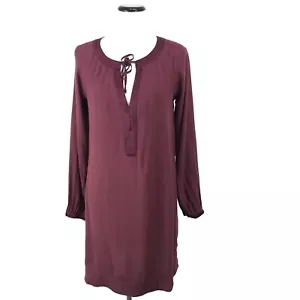 Twelfth Street Cynthia Vincent Rayon Tie Front Long Sleeve Mini Dress Womens M - Picture 1 of 9