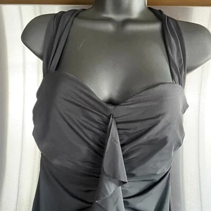 LANDS' END Gr. 10 schlanker Badeanzug RÜSCHEN EINTEILER UV BADEANZUG SCHWARZ bescheiden - Bild 1 von 10