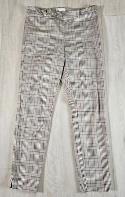 Pantalones de cigarrillo H&M para mujer - patrón de cuadros escoceses tartán negro blanco - talla 8 - bolsillos Foto 1 de 4