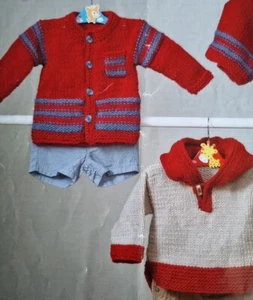 EASY KNIT PATTERN CHUNKY 16-24" OUTDOOR SUIT, JACKET, HAT, TOP (1003) - Picture 1 of 5