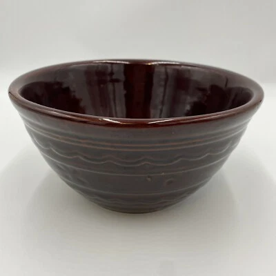 Vintage Brown Mixing Bowl Marcrest Oven Proof Stoneware Bowl Made in USA 8" Wide - Image 1 of 4