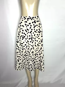 TAHARI BEIGE BLACK POLKA DOT A LINE MIDI SKIRT SIZE XL - Picture 1 of 3