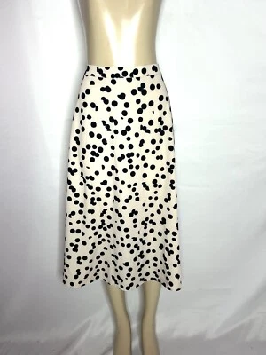 FALDA MIDI TAHARI BEIGE NEGRO LUNARES LÍNEA A TALLA XL Foto 1 de 3