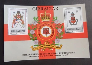Gibraltar 1989 MS612 50th Ann Gibraltar regiment MS MNH UM unmounted mint - Imagen 1 de 1