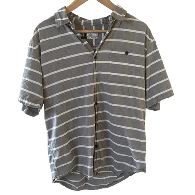 Ezekiel Mens Shirt Size Large Grey Striped Preppy Beach Casual Golf Travel Work - Image 1 of 4