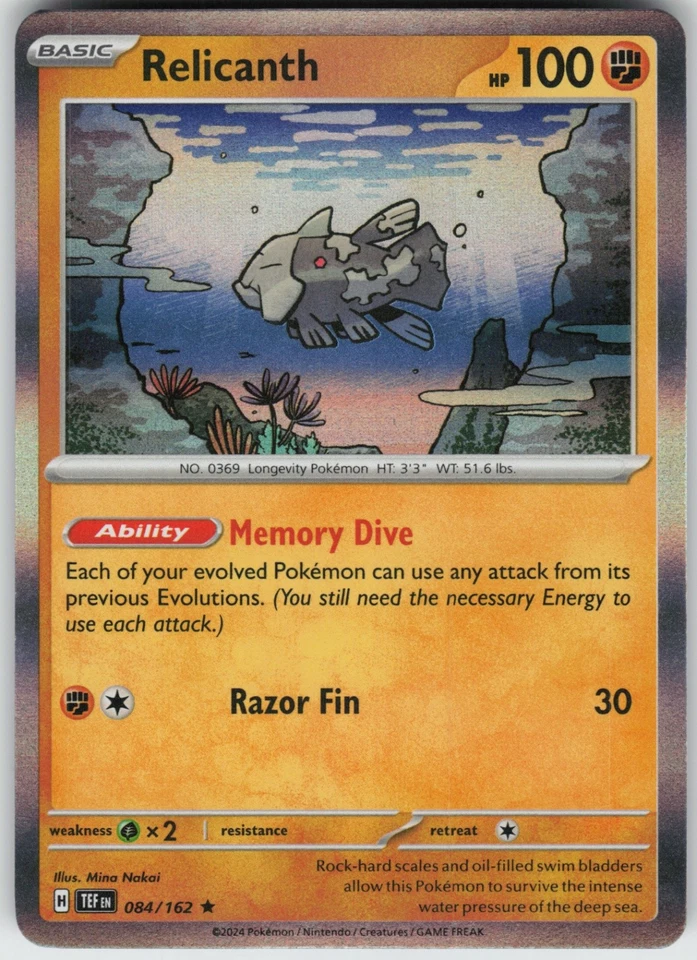 Holo Foil Relicanth - 084/162 Rare SV05: Temporal Forces - Image 1 of 1