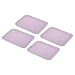 12x9" Fast Food Tablett 4 Pack PP Plastik Rutschfest Rechteck Servierplatte Lila - Bild 1 von 5
