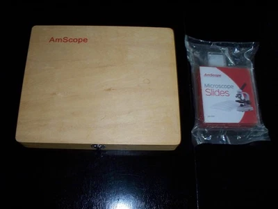 AmScope 100 Homeschool Biology Prepared Microscope Slides W /100 NEW BLANKS - Image 1 of 4