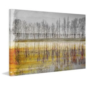 Sunset Lake by Parvez Taj Painting Print on Wrapped Canvas - Picture 1 of 1