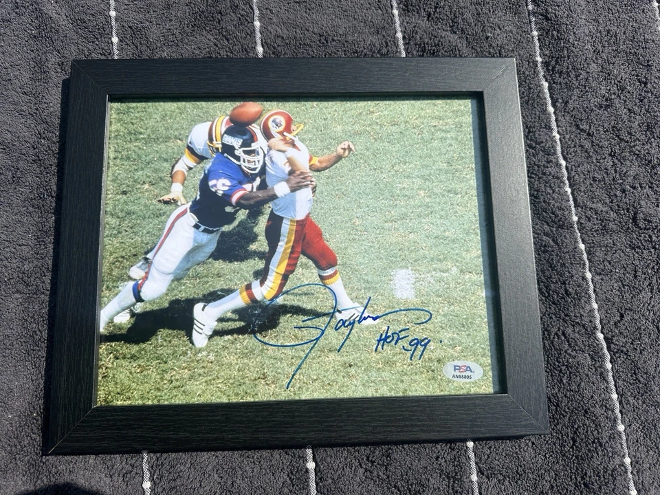 Lawrence Taylor Breaking Theisman Leg Firmado 8x10 Foto Enmarcada Gigantes Certificado de Autenticidad PSA Foto 1 de 4