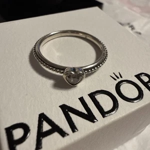 Pandora Funkelnder Herz Solitär Ring Größe 56 - S925 ALE - Bild 1 von 8