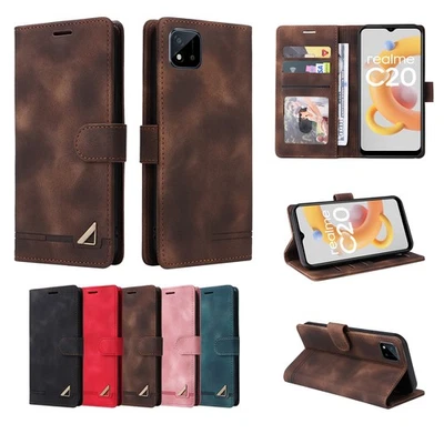 Leather Anti Scratch Wallet Case Flip Cover For Realme 10 9i 8 C11 Find X3 Lite - Image 1 of 4