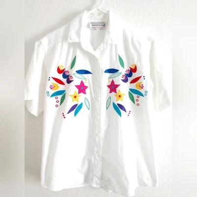 Bonita Camisa de Campamento Floral Colorida Westbound Vintage Años 90 Talla Grande Pequeña Foto 1 de 4