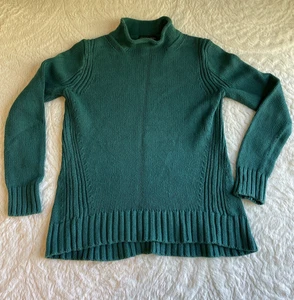 J Crew Always Kelly grüner Pullover Rollkragen Small Baumwolle Damen Strick schwer - Bild 1 von 16