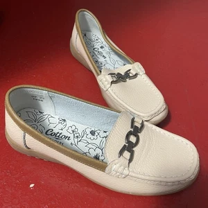 Cotton Traders Womens Moccasin Slip on Flats Size UK 5 Very Light Pink - Picture 1 of 6