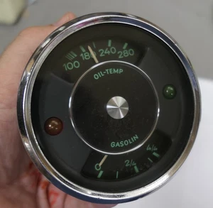 Porsche 356 356A 356B 356C VDO Oil Temp / Fuel Level Combo Gauge Dated 1/57 - Bild 1 von 11