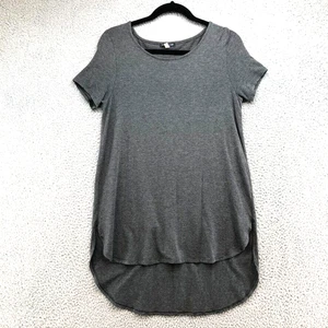 Eileen Fisher Tunic Top Womens One Size Gray Hi Lo Short Sleeve Stretch - Picture 1 of 10