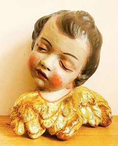 Holz Engel rokoko geschnitzt, Plattgold, schön und wertvoll 19 cm. etwa Alter? - Bild 1 von 4