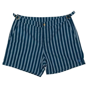 Dandy Del Mar Mallorca Striped Swim Trunks Size 31 Blue - Picture 1 of 7