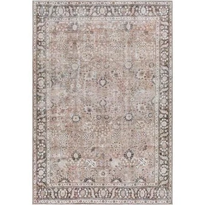 Vernon Taupe/Rose 5 ft. x 7 ft. Indoor Machine-Washable Area Rug - Picture 1 of 10