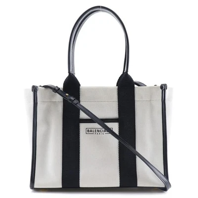 Bolso de Mano BALENCIAGA Hardware 671402 Pequeño 2WAYShombro Negro/Blanco Canva... Foto 1 de 4