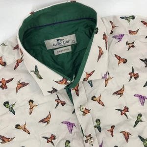 Claudio Lugli Couture Men 3XL Button Down Shirt Multicolor Hummingbird Print - Picture 1 of 7