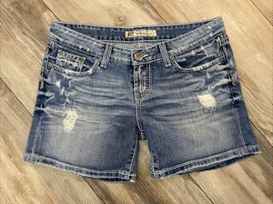BKE Madison Shorts Damen 27 Distressed Denim Stretch Medium Wash Jeans Sommer - Bild 1 von 4