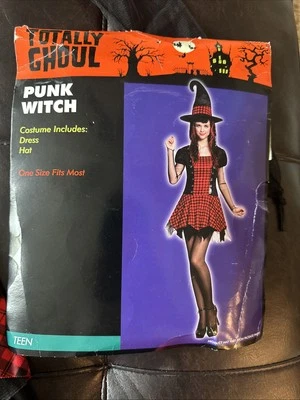 totally Ghoul Women OSFM PUNK WITCH Plaid Costume Hat Halloween - Image 1 of 4