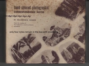 four remaining Hand Colored Photographic Correspondence Notes California Scenes - Picture 1 of 2