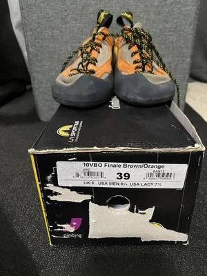 Zapatos de Escalada La Sportiva 10VBO Finale Talla 39 Hombres: 6.5 Dama: 7.5 Marrón/Naranja Foto 1 de 4